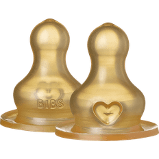 Bibs Nappflaskor & Servering Bibs Baby Bottle Nipple Round Latex Fast Flow 2-pack