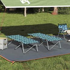 vidaXL Fällbar Camping Säng 2 Pcs Bladmönster