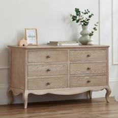 Brown - Oaks Chest of Drawers Julian Bowen Camille 6 Wide Chest of Drawer