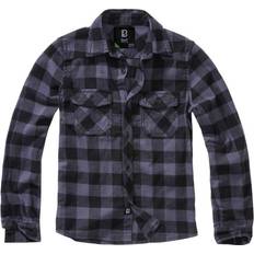 Brandit Kid's Check Shirt Long Sleeve - Black/Grey Gingham (6016-28)