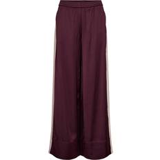 Nümph Trousers & Shorts Nümph Santina Wide Leg Lace Trim Trousers - Burgundy/Cream