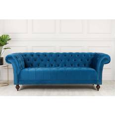 Pine Sofas Birlea Chester Blue Sofa 220cm 3 Seater