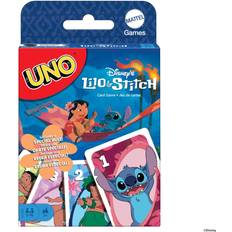 Mattel Games UNO Disneys Lilo och Stitch kortspel för barn, vuxna och familjer med kort och regler baserade på filmen, JCC10
