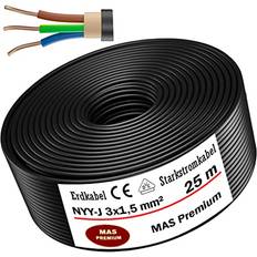 NYY-J 3 x 1.5 mm² Elkabelrulle 25 m