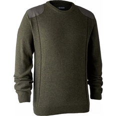 Gröna - Jakt Tröjor Deerhunter Sheffield Knit With O-Neck - Green Melange