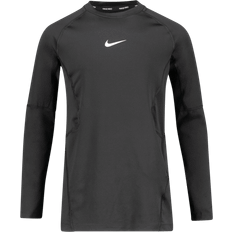Nike Big Kid's Pro Dri-FIT Long Sleeve Top - Black/White (FJ6822-010)