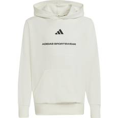 adidas Boys Slogan Huvtröja i Fleece för Barn - Off White