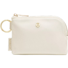 Beige Korthållare Lululemon Kartenbeutel Mit Befestigungsring Metall Detail - Light Ivory Gold