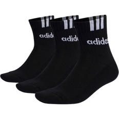 adidas 3-Stripes Linear Half-Crew Cushioned Socks - Black/White