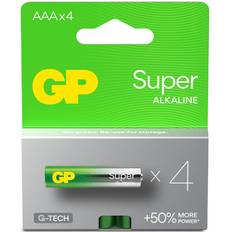 GP Batteries Super Alkaline AAA Compatible 4-Pack Multicolour