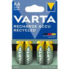 AA (LR06) - Batterier - Laddningsbara standardbatterier Batterier & Laddbart Varta Recharge Accu Recycled AA 2100mAh 4-pack