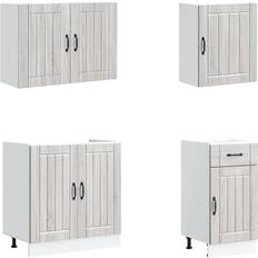 Brayden Studio 7 Piece Kitchen Cabinet Set Lucca Artisan Oak Engineered Wood - Grey Sonoma