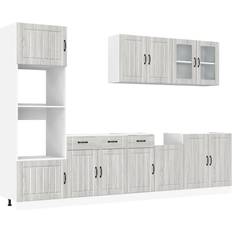 7 Piece Kitchen Cabinet Set Lucca Sonoma Oak Engineered Wood - Grey