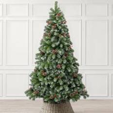 Christow Artificial Snowy Snow Flocked 5ft 6ft 7ft Christmas Tree
