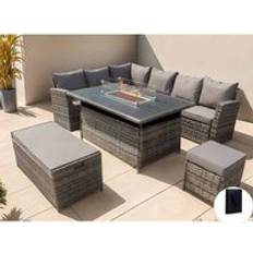 Rattan corner 9 seater Furniture Maxi Rosen 9 Seater Rattan Corner Sofa Outdoor Lounge Set