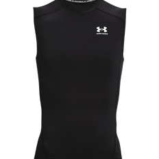 XXL Tank Tops Under Armour HeatGear Men's Compression Sleeveless Tank Tops - Black/White