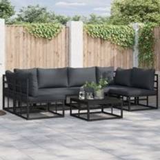 Garden Set 7 Pcs Black 70 x 70 x 32 cm Aluminium