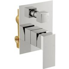 Concealed Twin Shower Mixer Valve Chrome Brass