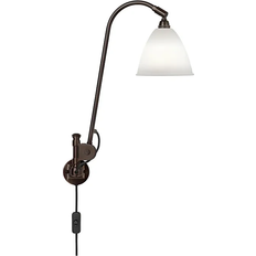 Justerbar arm Vägglampor GUBI Bestlite BL6 Black Brass/Matt White Wall light ∅ 16cm