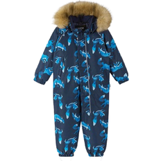Hood with fur Overalls Reima Toddler Lappi Snowsuit - Navy Blue (5100129C)
