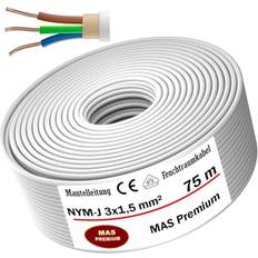 Våtrumskabel Strömkabel NYM-J 3 x 1 5 mm² 75 m