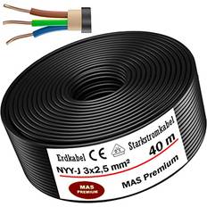 MAS Premium Jordkabel Strömkabel 5 Till 100 M