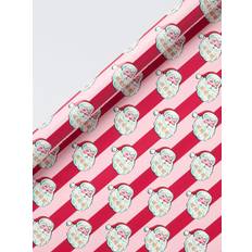 John Lewis Stripe Santa Wrapping Paper L4m Red Pink