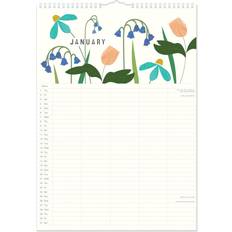 White Calendars Caroline Gardner Floral Posie A3 Family Wall Calendar 1.1cm H x 29.5cm W