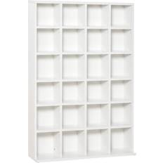 White Shelves Homcom 456 CD/ 336 DVD White Book Shelf 130.5cm