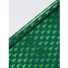 Christmas Trees Foiled Wrapping Paper L4m Green