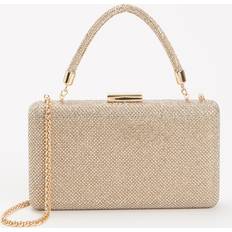 Gold clutch bag Dune London Beaut Embellished Top Handle Clutch - Gold