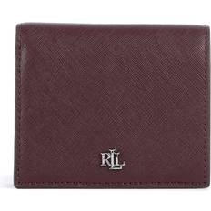 Crosshatch Leather Compact Wallet - Dark Garnet