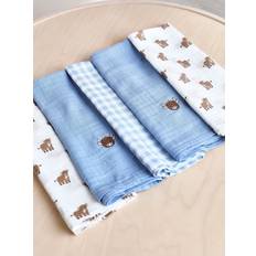 Blue Wipes & Washcloths JoJo Maman Bébé Baby Highland Cow Muslins Pack 5