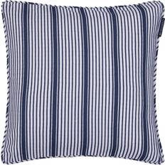 Økologiske Pudebetræk Lexington Icons Classic Striped Organic 50x50 cm Pudebetræk Hvid, Blå