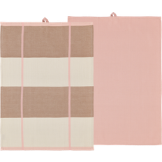 Fyrkantig - OEKO-TEX Handdukar Södahl Viskestykke Blocks 2 Stk Rosa 50x70 cm x 70 Kökshandduk Rosa