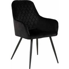 House Nordic Harbo Velvet Black Kitchen Chair 87cm 2pcs