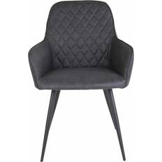 Armlæn - Polstret sæde Køkkenstole House Nordic Harbo PU Dark Grey Kitchen Chair 87cm 2pcs