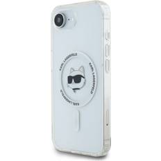 Karl Lagerfeld iPhone 16e Mobilskal Magsafe Metal Choupette Head Vit