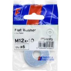 Washers Forgefix FPKFW1240 Flat Washers Zp Pack 6