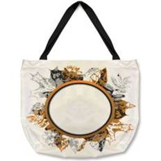 Fabric Tote Bags Paint Print Autumn Decoration Tote Bag - Natural