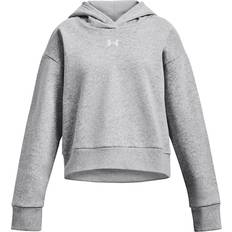 M - Piger Hoodies Under Armour Rival Fleece Crop Hoodie - Gray Light Heather/White