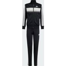 Adidas Children's Clothing adidas Kid's Seasonal Essentials Tiberio 3-Stripes Tricot Track Suit - Black/White/Grey Two (JY0509)