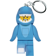 Blåa Nyckelringar LEGO Keychain w/LED - Shark Suit Guy
