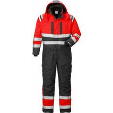 Vattentät Arbetsoveraller Fristads Kansas High Vis Airtech Class 3 8015 GTT Winter Coverall - High vis Red/Black