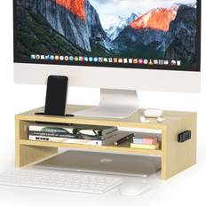 Laptop Stands BONTEC Wood Monitor Stand Riser Desk