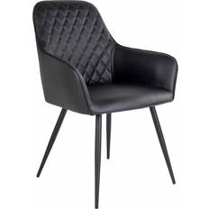 House Nordic Harbo PU Black Kitchen Chair 87cm 2pcs