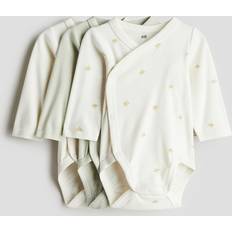 H&M Beige 3-Pack Omlottbody - Crèmevit/Citroner