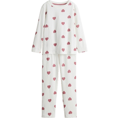H&M Printed Cotton Pyjamas - White/Hearts (1230485022)
