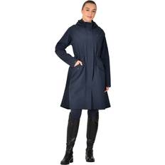 Natural - Women Rain Clothes Dublin Waterproof Long Jacket - Navy Blue