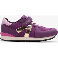 Clarks Purple Trainers Clarks Jaspen Vibe Kid Wide Fit Riptape Trainers - Purple